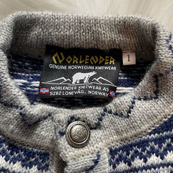 Norlender Knitwear Norwegian 100% Wool Baby Cardigan - Picture 6 of 14